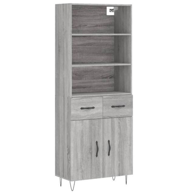 Berkfield Home Highboard Grey Sonoma 69.5x34x180 cm Engineered Wood - image 1