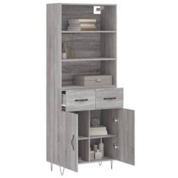 Berkfield Home Highboard Grey Sonoma 69.5x34x180 cm Engineered Wood - thumbnail 3