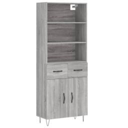 Berkfield Home Highboard Grey Sonoma 69.5x34x180 cm Engineered Wood - thumbnail 1