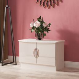 Ready Assembled 2 U Holborn Compact 2 Door TV & Media Unit (Ready Assembled) in Taupe - Size: Medium