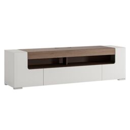 Furniture To Go Toronto 190cm wide TV Cabinet in White - thumbnail 1