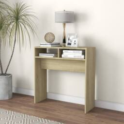 Berkfield Home Console Table Sonoma Oak 78x30x80 cm Engineered Wood in Light Tan - Size: 78 x 30 x 80 cm - thumbnail 2