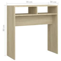 Berkfield Home Console Table Sonoma Oak 78x30x80 cm Engineered Wood in Light Tan - Size: 78 x 30 x 80 cm - thumbnail 7