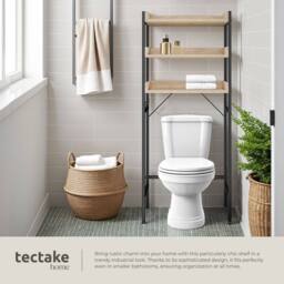 tectake Bathroom Shelf With 3 Tiers Seattle in Light Oak - thumbnail 7