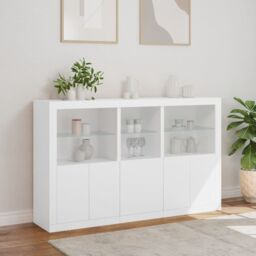 Berkfield Home Sideboard with LED Lights White 162x37x100 cm - Size: 162 x 37 x 100 cm - thumbnail 4