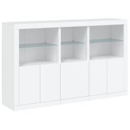 Berkfield Home Sideboard with LED Lights White 162x37x100 cm - Size: 162 x 37 x 100 cm - thumbnail 3