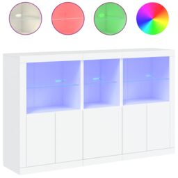 Berkfield Home Sideboard with LED Lights White 162x37x100 cm - Size: 162 x 37 x 100 cm - thumbnail 2