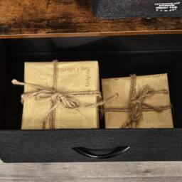 Wyld Haus Lelo 98cm Rustic Brown & Black TV Stand 2 Foldable Fabric Drawers - thumbnail 7