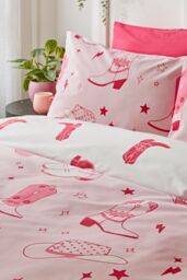 Sassy B 'Cowgirl Boot' Reversible Duvet Cover Set in Pink - Size: Single - thumbnail 3