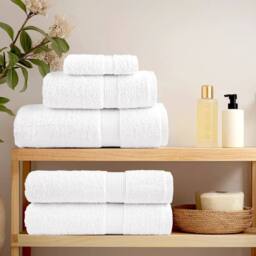 Berkfield Home Soft 6 Piece Premium Towel Set SOLUND White 600 gsm - thumbnail 1