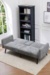 Living and Home Modern 3- Seater Cotton Sofa Bed in Grey - thumbnail 3
