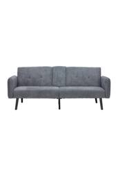 Living and Home Modern 3- Seater Cotton Sofa Bed in Grey - thumbnail 4