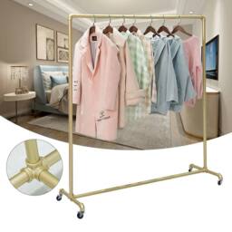 Kelvenix Heavy Duty Commercial Clothes Rail Gold Garment - thumbnail 5