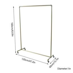 Kelvenix Heavy Duty Commercial Clothes Rail Gold Garment - thumbnail 2