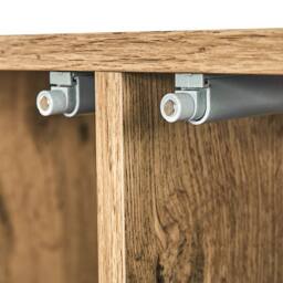 Wyld and Coco Sideboard Light Wood with Black Drawers W160 x D40 x H75cm in Brown - thumbnail 8