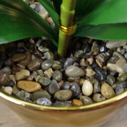 Leaf 46cm Artificial Orchid Red with Silver Pot - thumbnail 3