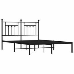 Berkfield Home Metal Bed Frame with Headboard Black 150x200 cm King Size - thumbnail 1