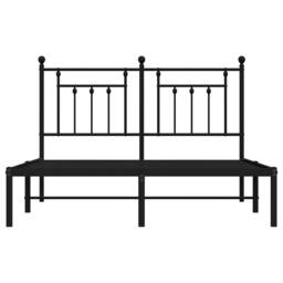 Berkfield Home Metal Bed Frame with Headboard Black 150x200 cm King Size - thumbnail 6