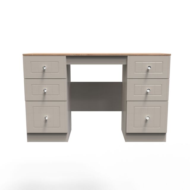 Ready Assembled 2 U Norton Double Pedestal Desk (Ready Assembled) in Taupe - Size: Large - image 1