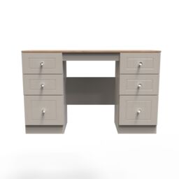 Ready Assembled 2 U Norton Double Pedestal Desk (Ready Assembled) in Taupe - Size: Large - thumbnail 1