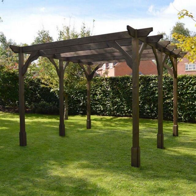 Rutland County Garden Furniture Ltd Premium Pergola - Wood - L300 x W420 x H270 cm - Rustic Brown - image 1