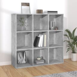 Berkfield Home Book Cabinet Concrete Grey 98x30x98 cm Engineered Wood - Size: 98 x 30 x 98 cm - thumbnail 1