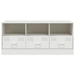 Berkfield Home TV Cabinet White 99x39x44 cm Steel - Size: 99 x 39 x 44 cm - thumbnail 6