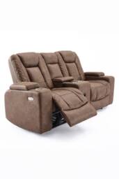 More4Homes Ashton Electric Recliner 2 Seater Sofa Technology Fabric With Speakers & USB-C Charging in Brown - thumbnail 3