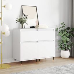 Berkfield Home Sideboards 2 pcs White 40x35x70 cm Engineered Wood - Size: 40 x 35 x 70 cm - thumbnail 1