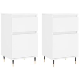 Berkfield Home Sideboards 2 pcs White 40x35x70 cm Engineered Wood - Size: 40 x 35 x 70 cm - thumbnail 2