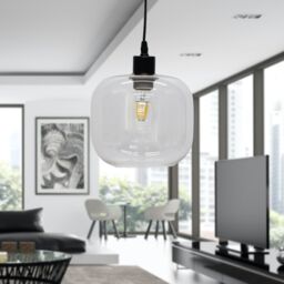 First Choice Lighting Bletch - Clear Glass Easy Fit Pendant Shade - thumbnail 3