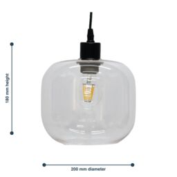 First Choice Lighting Bletch - Clear Glass Easy Fit Pendant Shade - thumbnail 5