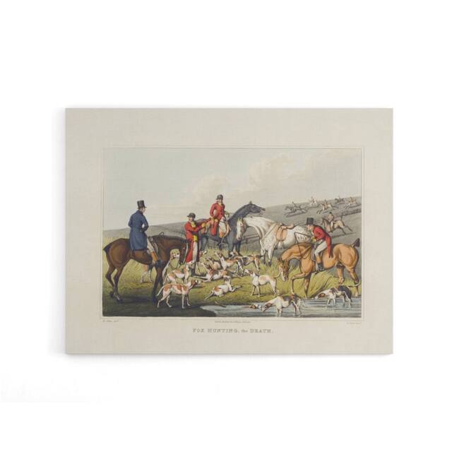 "Artery8 Fox Hunting Death Painting Canvas Wall Art Print - Size: W24"" x H32""" - image 1