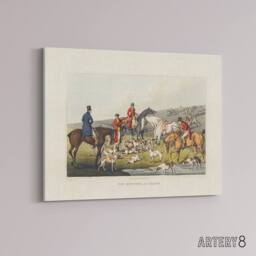 "Artery8 Fox Hunting Death Painting Canvas Wall Art Print - Size: W24"" x H32""" - thumbnail 2