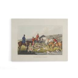 "Artery8 Fox Hunting Death Painting Canvas Wall Art Print - Size: W24"" x H32""" - thumbnail 1