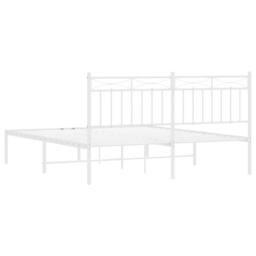 Berkfield Home Metal Bed Frame with Headboard White 150x200 cm King Size - thumbnail 8