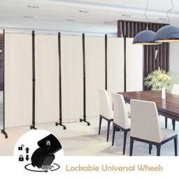 Kelvenix 6-Panel Folding Room Divider 172cm in White - Size: 0.6m2 - thumbnail 3
