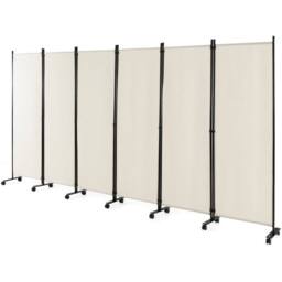 Kelvenix 6-Panel Folding Room Divider 172cm in White - Size: 0.6m2 - thumbnail 1