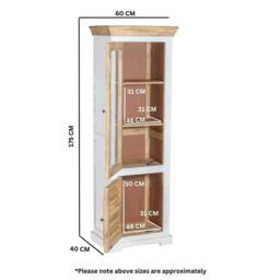 Indian Hub Alfie Bookcase/Display Cabinet - 3 Shelves & 1 Doors - Mango Wood in White - thumbnail 9