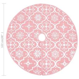 Berkfield Home Luxury Christmas Tree Skirt with Sock Pink 122 cm Fabric - thumbnail 8