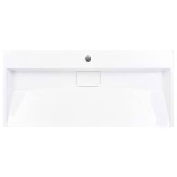 Berkfield Home Chic Wash Basin 100x46x11 cm Mineral Cast/Marble Cast White - Size: 100 x 46 x 11 cm - thumbnail 4