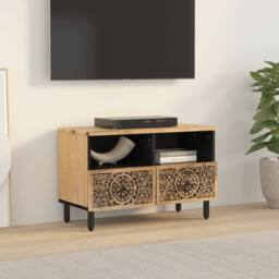 Berkfield Home TV Cabinet 70x33x46 cm Solid Wood Mango in Brown - Size: 70 x 33 x 46 cm - thumbnail 1