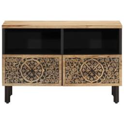 Berkfield Home TV Cabinet 70x33x46 cm Solid Wood Mango in Brown - Size: 70 x 33 x 46 cm - thumbnail 5