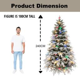 Shatchi 8FT Prelit Green Lapland Fir Christmas Tree Multicolour LEDs - thumbnail 5