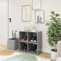 Berkfield Home Hall Shoe Cabinet Concrete Grey 105x35.5x70 cm Engineered Wood - thumbnail 1