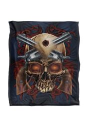 JQ Licensing Ba-Jp Skull & Pistols Silky Touch Super Soft Throw Blanket 152 X 127 cm in White - thumbnail 1