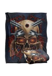 JQ Licensing Ba-Jp Skull & Pistols Silky Touch Super Soft Throw Blanket 152 X 127 cm in White - thumbnail 2