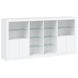 Berkfield Home Sideboard with LED Lights White 202x37x100 cm - Size: 202 x 37 x 100 cm - thumbnail 3