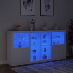 Berkfield Home Sideboard with LED Lights White 202x37x100 cm - Size: 202 x 37 x 100 cm - thumbnail 5