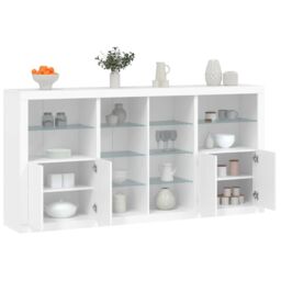 Berkfield Home Sideboard with LED Lights White 202x37x100 cm - Size: 202 x 37 x 100 cm - thumbnail 1
